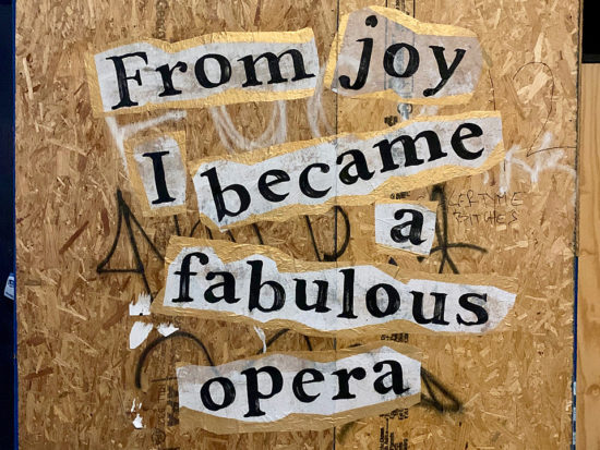 From joy I became a fabulous opera
